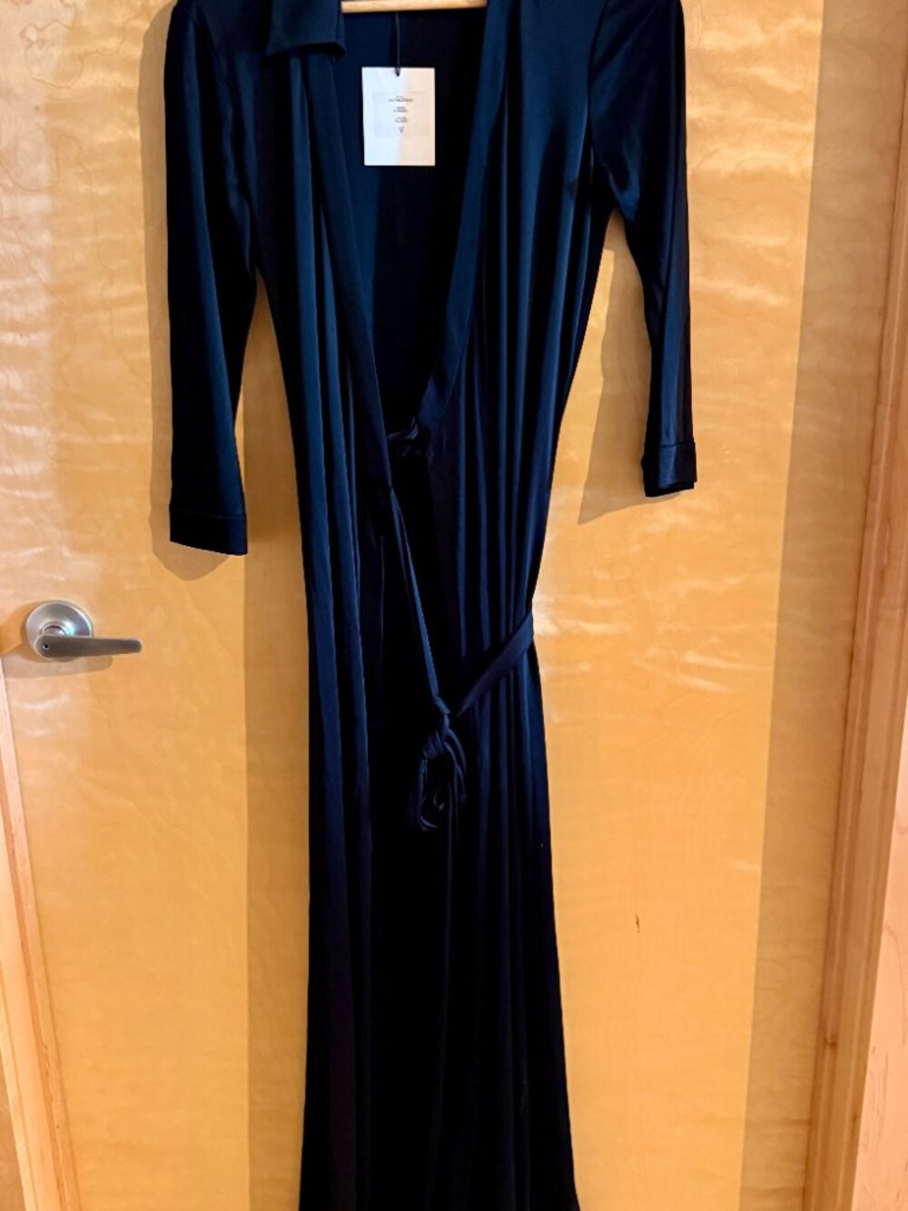 Diane von Furstenberg DVF Abigail Black Maxi Wrap Dress Size 12 NWT
